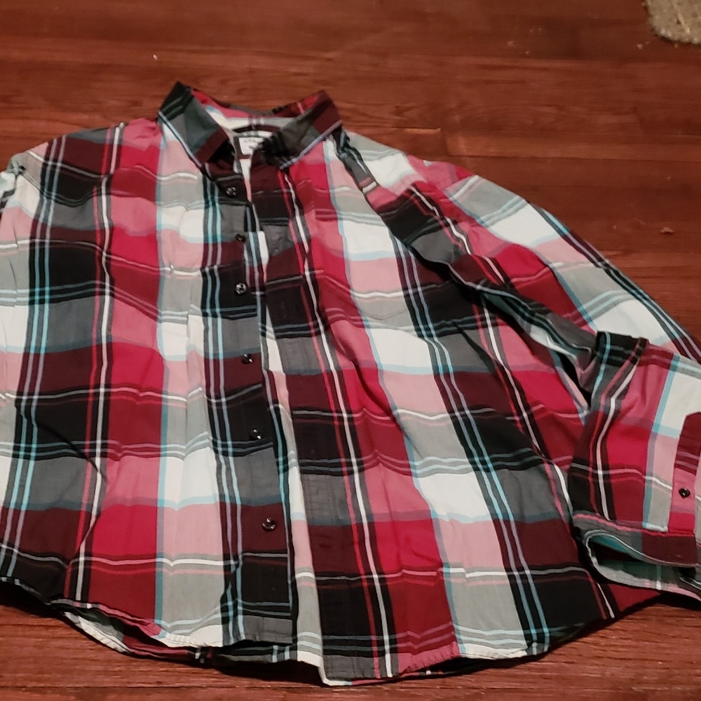 Mens Express Plaid Button Down shirt